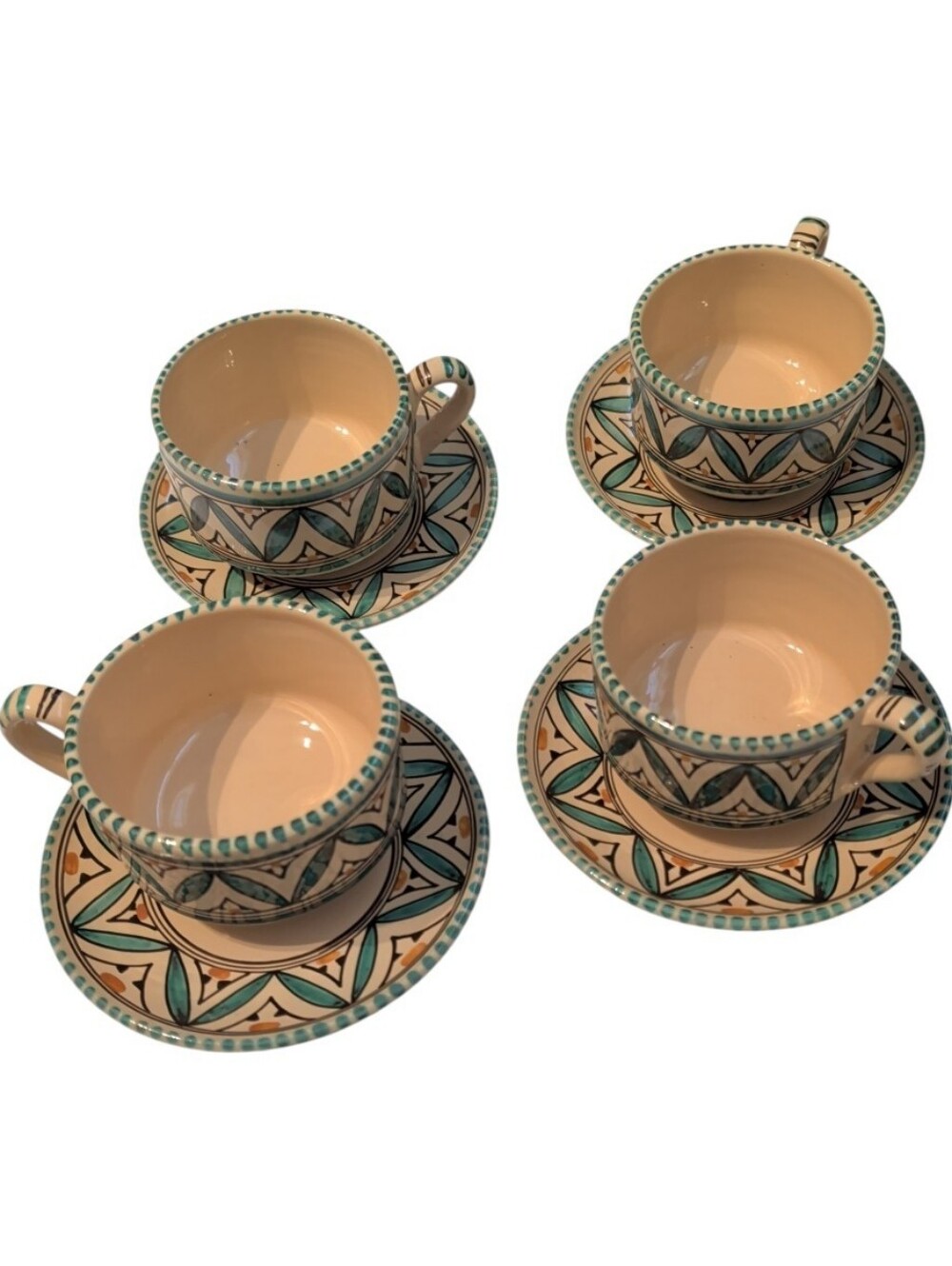 Vintage Mirella Cecconi Orvieto Italy Set Of Cups And Saucers/Plates